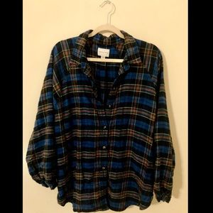 Ballon Sleeve Flannel